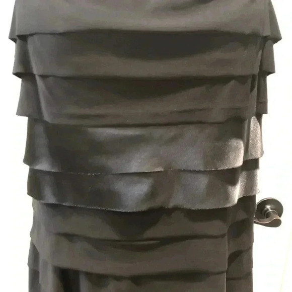 VTG Rena Rowan Size 12 Little Black Dress Cocktail Party Tiered Spaghetti Straps - Picture 4 of 6